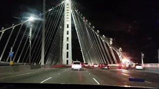Driving Across The Bay Bridge From San Francisco To Oakland California