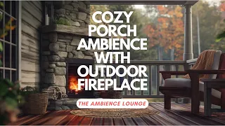 Cozy Porch Ambience with Outdoor Fireplace - 1 Hour of Relaxation