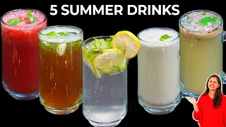 5 Easy Summer Drinks जो आपको गर्मियों में तरो ताज़ा कर दे | 5 Summer Drinks Recipe | Kabitaskitchen