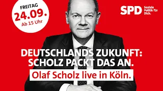 Schriftdolmetschung: „Scholz packt das an“-Tour – Olaf Scholz live in Köln