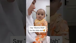 A little kid reciting Surah Fatihah with her Mother | Little Doll | #Shorts