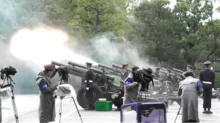 【即位礼】陸自礼砲２１発!! ド迫力発射全量映像!! 現場で拍手も!! JGSDF fired 21 cannons in Tokyo firing