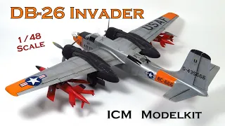 HOW TO BUILD ICM DB-26 INVADER - 1/48 SCALE PLASTIC  MODELKIT - BUILDING B-26 A-26 INVADER MODEL KIT