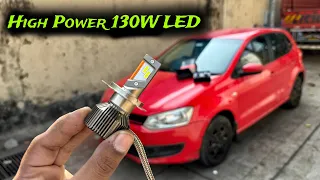 Best Led Headlight Bulb For Cars In 2024 | Carhatke 130W H4 LED Bulb | Led Installation In Polo