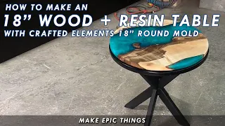 How To Make This 18" Round Epoxy Resin & Live Edge Wood End Table - Villy Wood + Crafted Elements