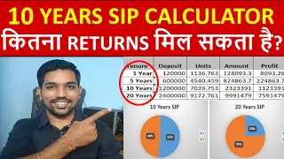 10 Years SIP Returns Excel Calculator | Systematic Investment Plan Returns Calculation