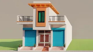 20x40 में दो भाइयों के लिए आगे दुकान पीछे मकान का नक्शा,800 SQFT New House Plan,3D House Design