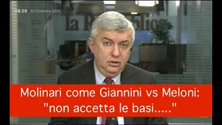 Molinari come Giannini vs Meloni: "non accetta le basi....."