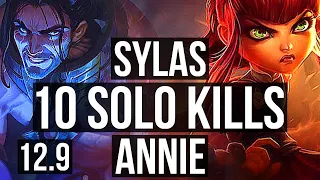 SYLAS vs ANNIE (MID) | 10 solo kills, 65% winrate, 17/3/6, Godlike | EUW Diamond | 12.9