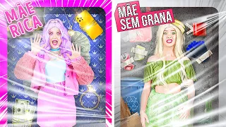 DESAFIO DA MÃE RICA VS SEM GRANA || Fui Adotada por Bonecas! Comida Cara VS Barata por 123 GO! FOOD