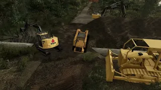 Back filling the trench on Azura - Farming Simulator 22