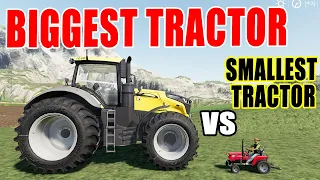 BIGGEST TRACTOR vs SMALLEST TRACTOR!! MY AMAZING FARM COMPARISON! Farming Simulator 19