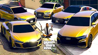 GTA 5 - Stealing GOLDEN AUDI  Cars with Franklin! | (GTA V Real Life Cars #76)