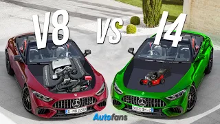 V8 of viercilinder? |  Mercedes SL 63 AMG vs SL 43 AMG (2023)