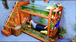 Make a wonderful fish tank bunk bed/ Come up with a crazy idea! A masterpiece !