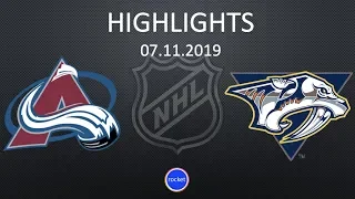 COLORADO vs NASHVILLE Highlights |  КОЛОРАДО НЭШВИЛЛ обзор матча 07.11.19