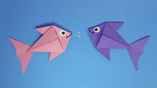 How To Make Easy Origami Paper Fish | Paper Fish Making | Paper Craft Easy | KIDS crafts