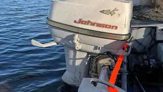 1961 Johnson 40hp tiller lake test!