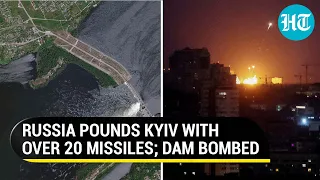 Russia's cruise missile blitz over Kyiv; Nova Kakhovka dam in Kherson blown-up | Watch