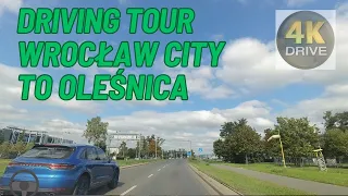 Driving tour from Wrocław City to Olesnica Poland 🚙 [ 4K  ]