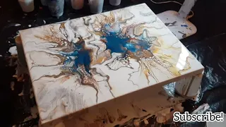 Double Dutch Pour with Metallic Acrylic Paint l Acrylic Pouring Techniques