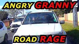 ANGRY GRANNY MAKING THREATS - Road Rage Brake Check Car Accidents Bad Drivers Traffic Hit & Run #162