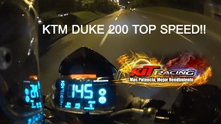 Velocidad máxima KTM Duke 200 149km/h medida con GPS || Top speed