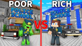 Mikey Poor vs JJ Rich POLICE SCHOOL in Minecraft (Maizen)