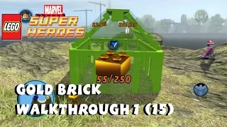 Gold Brick Walkthrough #1 (15 Gold Bricks in Free Play)  - Lego Marvel Super Heroes