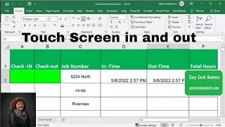 Touch screen in and out with Excel