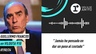 Guillermo Francos: “Jamás he pensado dar un paso al costado"