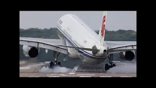 Crosswind Landings At Düsseldorf - Airbus A330, Airbus A319, Boeing 737-800, Embraer ... (HD)