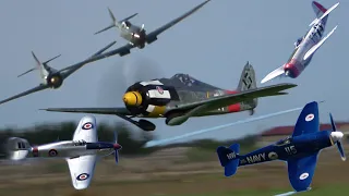 Loud, Fast & Low Aircraft Flybys ~ Piston powered fighters