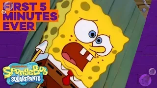 SpongeBob's Official Debut 🦀 The Very FIRST 5 Minutes of SpongeBob!