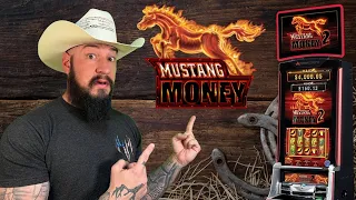 Incredible build up on Mustang Money slot machine! 🎰 FIRST JACKPOT! In Cowboy Slots Zone 🤠