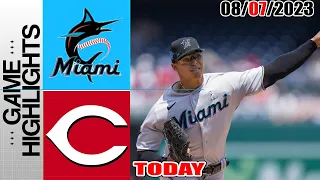 Cincinnati Reds vs Miami Marlins GAME HIGHLIGHTS  |  August 07, 2023 | MLB 2023