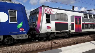 RER C - Départ d'une Z20500/Z20900 Carmillon et Transilien à Juvisy en direction d'Invalides