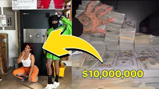 6ix9ine Shows 10 Million Dollars Cash in His Safe 💵