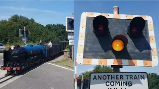 Two Trains at Burmarsh Road Level Crossing, Kent