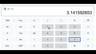 The calculator pi game