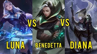 MLBB VS LOL WILD RIFT VS HOK / KOG - BENEDETTA VS DIANA VS LUNA - MOON HERO SKILL EFFECT COMPARISON