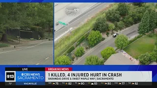 Drone shot shows fatal crash scene in Sacramento