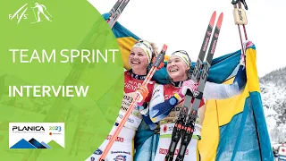 🥇 SWEDEN (Ribom / Sundling) | "It was a very tough race" | Planica 2023