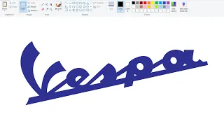 How to draw Vespa Logo in Computer using Ms Paint | Logo Making on Computer.
