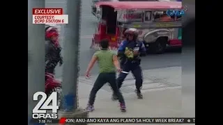 24 Oras: Exclusive: Panlalaban ng isang lalaki sa traffic constable gamit ang kutsilyo, na-hulicam