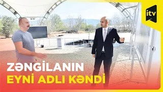 Prezident İlham Əliyev Zəngilan kəndinin təməlini qoyub