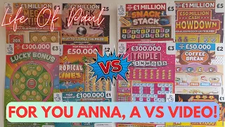 For you Anna, £32 of scratch cards. A mix of £5, £3, £2 and £1 scratch cards.