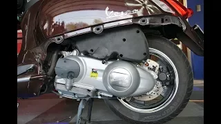 Vespa GTV-300 Part one orf Two Belt, Roller and Pulley assembly change and maintenance.