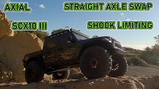 AXIAL SCX10-III JEEP GLADIATOR :STRAIGHT AXLE CONVERSION AND SHOCK LIMITING