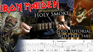 Iron Maiden - Holy Smoke Dave Murray's solo lesson (with tablatures and backing tracks)